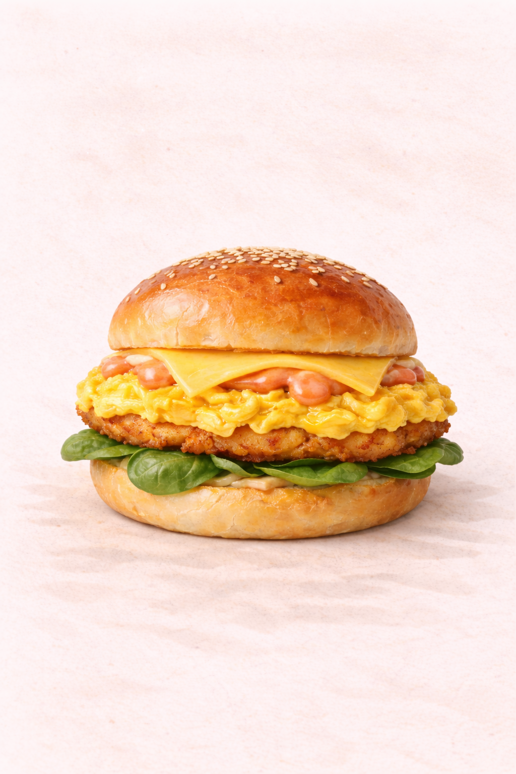 🐓 存款爆满汉堡 Bursting Bank Account Spicy Chicken Burger with Hashbrown on the side