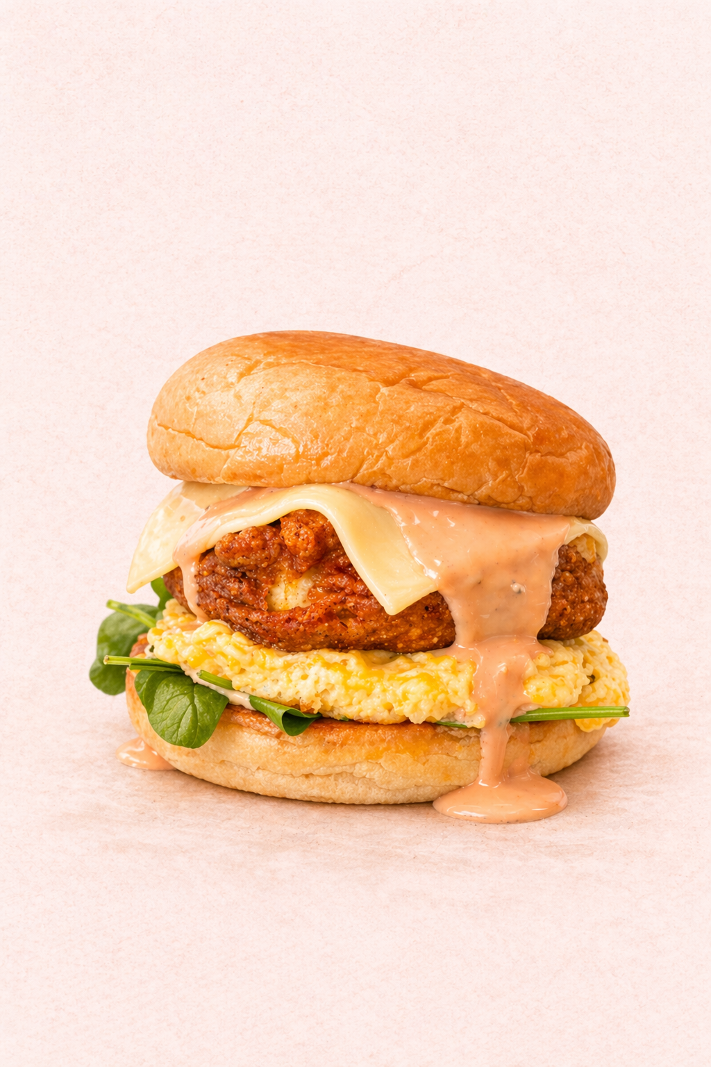 🥦 善有善堡包 Best Karma Beer Battered Tofu & Egg Burger with Hashbrown on the side