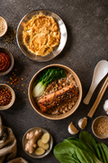 Soy Blessed Sous Vide Salmon In Prawn Shell Brown Butter Sweet Soy Glaze